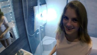 Quick Sex With Step Sister. I Hope Our Parents Won't Hear Us | He came all over my face